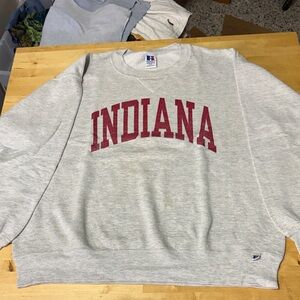 Vintage Russell Athletic Light Gray Indiana Crewneck Sweater